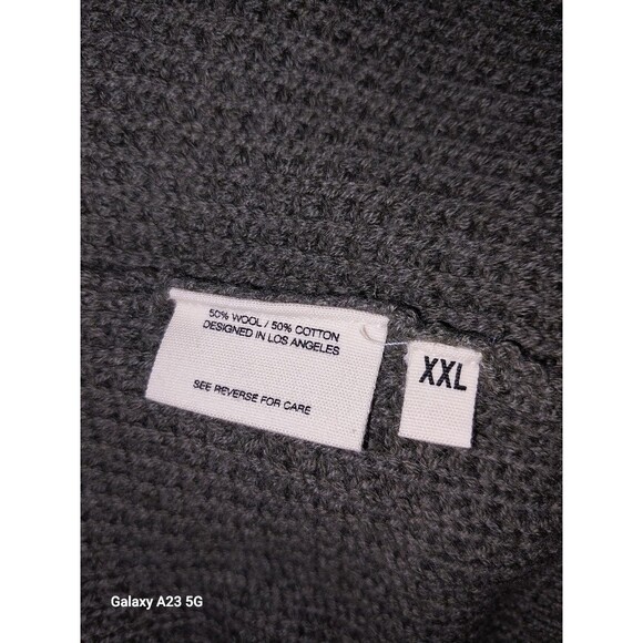 Candy & Caviar Men's XXL Wool Cotton 1/4 Button Sweater - Picture 6 of 7